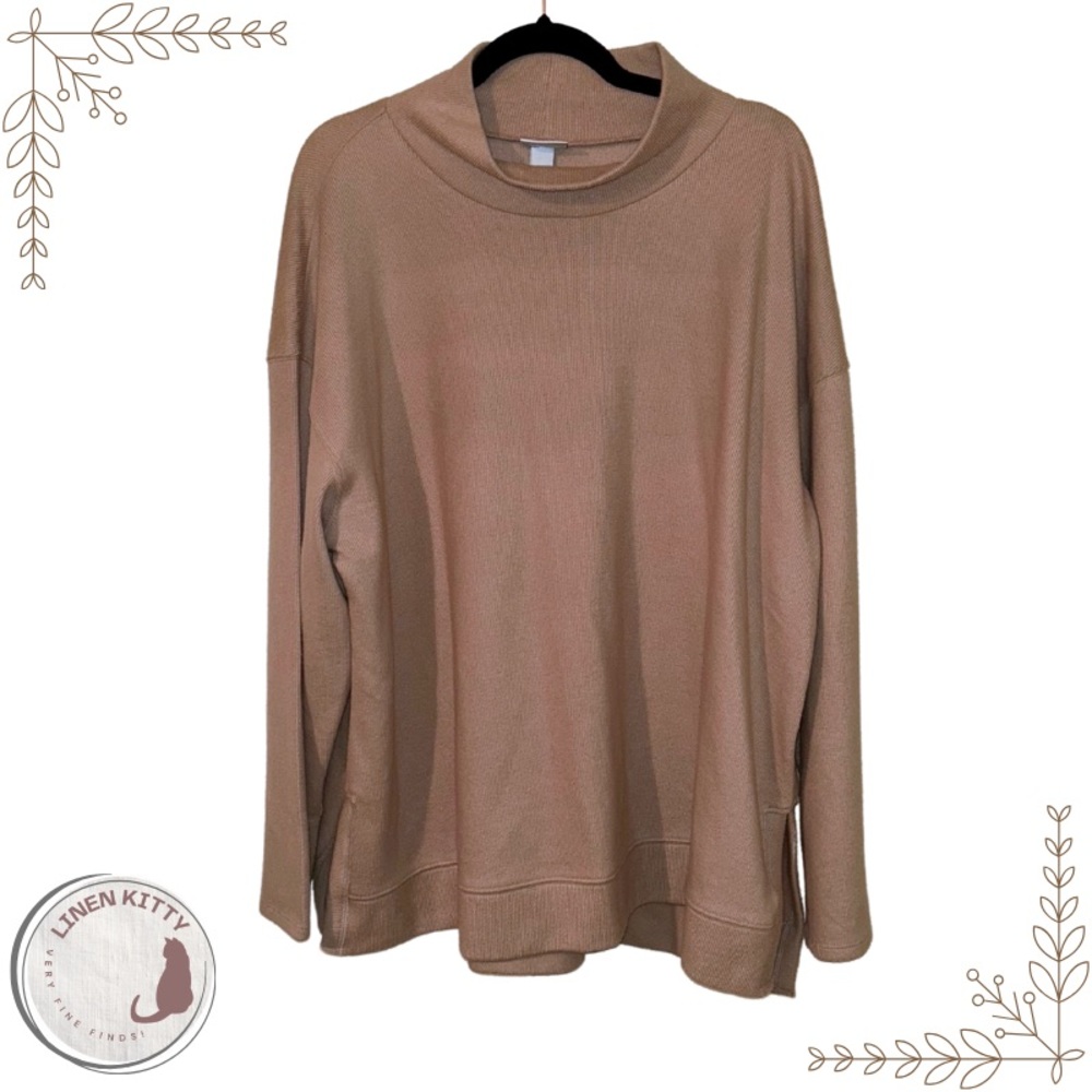 NWT Ava & Viv Neutral Cowl Neck Top: 2X